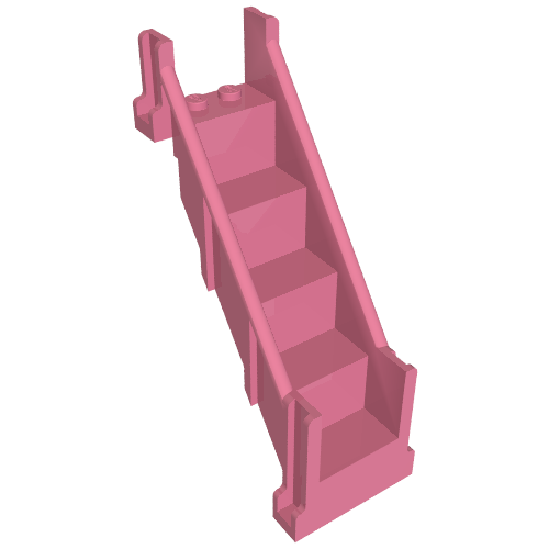 Lego Stairs 4 x 7 x 9 1/3 Straight Enclosed / Medium Dark Pink