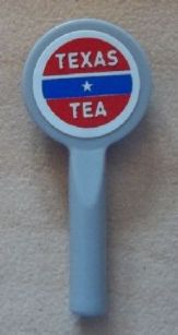 Lego Minifigure, Utensil Signal Paddle with 'TEXAS TEA' Pattern (Sticker) - Set 8487 / Light Bluish Gray