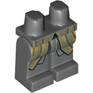 Lego Hips and Dark Bluish Gray Legs with Elven Armour Tails Print / Dark Bluish Gray