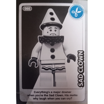 Lego Trading Card, Create The World - Sad Clown / [No Color/Any Color]