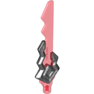 Lego Weapon Sword With Snake and Jagged Blade Trans-Red Pattern