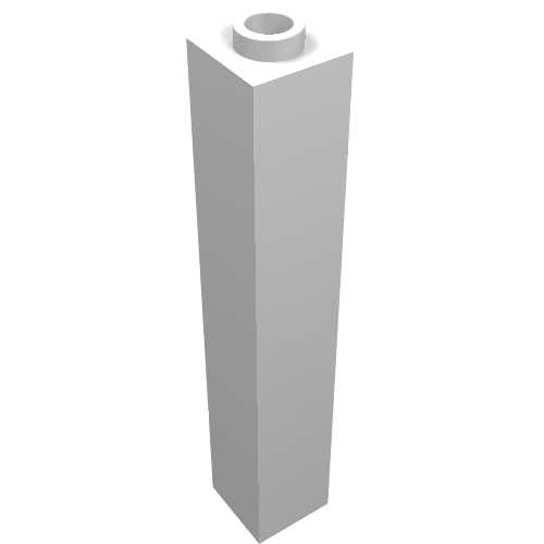 Lego Brick 1 x 1 x 5 with Blocked Open or Hollow Stud / White