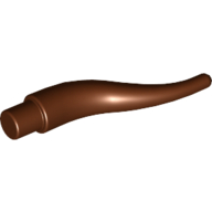 Lego Animal Body Part, Horn (Cattle) / Tentacle / Vine / Branch / Tongue - Long / Reddish Brown