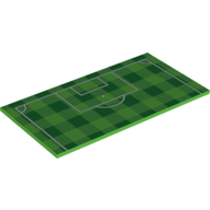 Lego Tile 8 x 16 with Soccer Field Goal Area Print / Bright Green