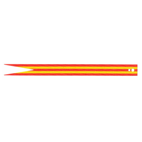 Lego Banner, Long 19 x 2 with Red, Yellow, Red, Yellow, Red print / Red