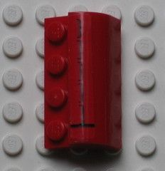 Lego Slope, Curved 2 x 4 x 1 1/3 with 4 Recessed Studs with Air Intake Pattern Model Left Side (Sticker) - Set 8654