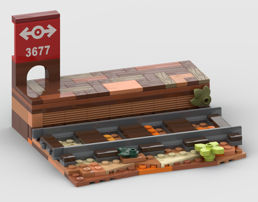 Lego Western Track Segment - PLATFORM SIGN