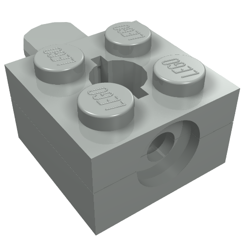 Lego Arm Holder Brick 2 x 2 with Hole and 1 Arm / Light Gray