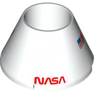 Lego Cone 4 x 4 x 2 Hollow No Studs with 'NASA', USA Flag print