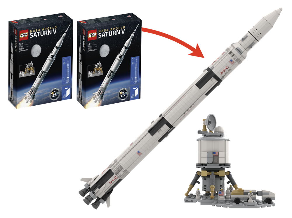 Lego Saturn MLV with nuclear upper stage