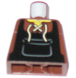 Lego Torso Castle Fantasy Era Blacksmith Apron and Front Lace Up Shirt Pattern / Reddish Brown
