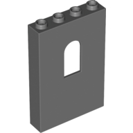 Lego Panel 1 x 4 x 5 with Arched Window / Dark Bluish Gray