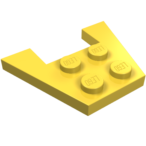 Lego Wedge Plate 3 x 4 without Stud Notches / Yellow