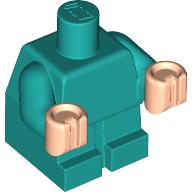 Lego Baby / Toddler Body with Fixed Arms and Light Nougat Hands / Dark Turquoise