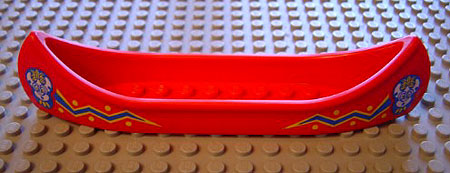 Lego Boat, Canoe with Islanders Pattern on Both Sides (Stickers) - Sets 1788 / 6256 / 6264 / 6278 / 6292
