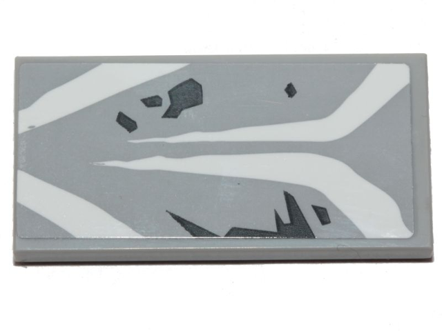 Lego Tile 2 x 4 with SW AT-ST White and Dark Bluish Gray Markings on Light Bluish Gray Background Pattern (Sticker) - Set 75254