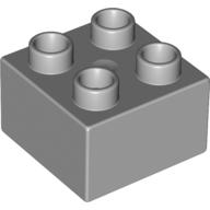 Lego Duplo Brick 2 x 2 / Light Bluish Gray
