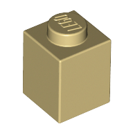 Lego Brick 1 x 1 / Tan