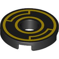 Lego Tile Round 2 x 2 with Hole with Yellow Circles Print