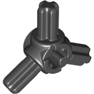 Lego Technic Axle Connector Hub with 3 Axles at 120° / Black