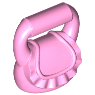 Lego Bag / Handbag / Purse Round with Ruffle [Plain] / Bright Pink
