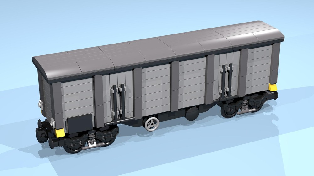 Lego 8-Wheel Box Wagon (SNOT, gray, 7 studs high)