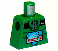 Lego Torso Arctic Logo Large and 'A2' Pattern / Green