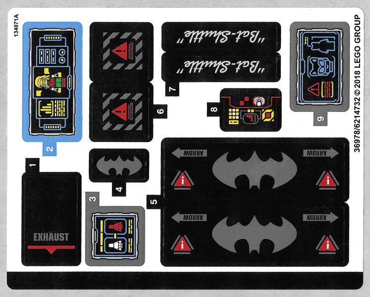 Lego Sticker Sheet for Set 70923-1
