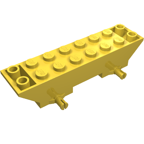 Lego Vehicle Base 2 x 8 x 1 1/3, Inverted Slope Double / Yellow