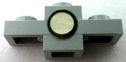 Lego Stickered Assembly 3 x 1 x 1 with White Circle with Black Border Headlight Pattern (Sticker) - Set 673