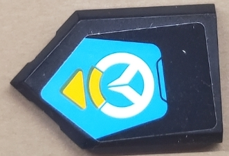 Lego Tile, Modified 2 x 3 Pentagonal with Overwatch Logo and Yellow Triangle Pattern (Sticker) - Set 75975