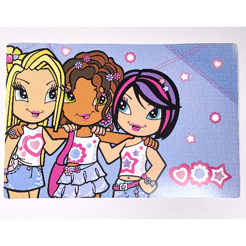 Lego Clikits Insert, 19 x 12.5, 'Heart', 'Daisy', and 'Star' with Blue Background Print