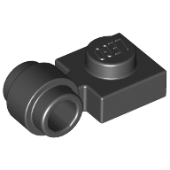 Lego Plate Special 1 x 1 with Clip Light, Bar Hole [Thick Ring] / Black