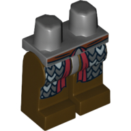 Lego Hips and Dark Brown Legs with Scale Mail Print