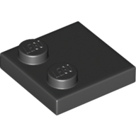 Lego Plate Special 2 x 2 with Only 2 studs / Black