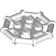 Lego Plate Special 2 x 2 with Bar Frame Octagonal, Reinforced, Completely Round Studs / White
