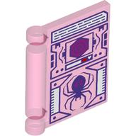 Lego Book Cover with Computer Screen, Dark Blue Spider, Red Portal print / Trans-Dark Pink