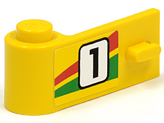 Lego Door 1 x 3 x 1 Left with Number 1 and Red and Green Stripe Pattern (Sticker) - Set 6550