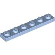 Lego Plate 1 x 6 / Bright Light Blue