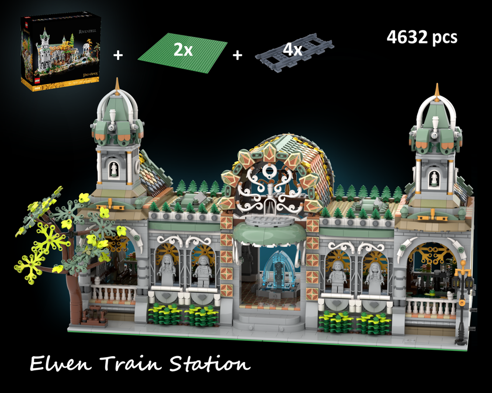 Lego Elven Train Station - 10316 Rivendell Modification