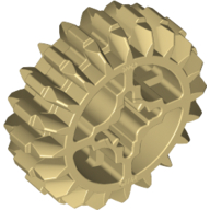 Lego Technic Gear 20 Tooth Double Bevel with Axle Hole Type 2 [X Opening] / Tan