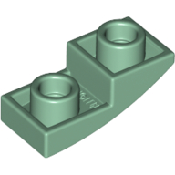 Lego Brick Curved Inverted 2 x 1 / Sand Green
