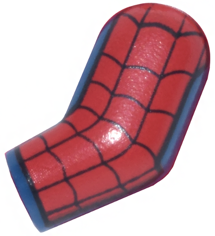 Lego Arm, Left with Black and Red Webbing with Straight Sides Pattern