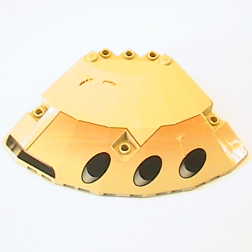 Lego Panel 10 x 10 x 2 1/3 Quarter Saucer Top with SW Black Ovals Print Left