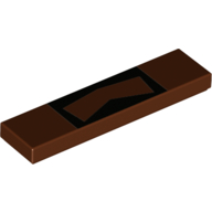 Lego Tile 1 x 4 with Beard and Mustache Circular Print