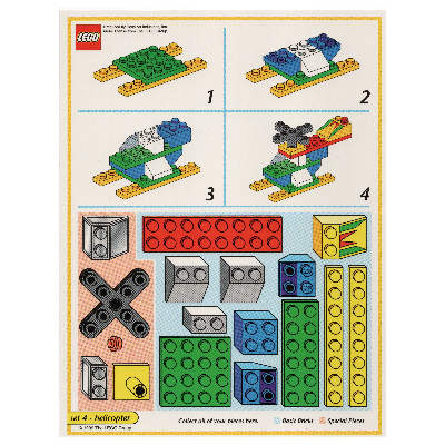 Lego Creator Board Game Model Card (Yellow): Helicopter