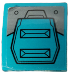 Lego Slope, Curved 2 x 2 x 2/3 with Dark Bluish Gray Armor Plates with Black Outlines Pattern (Sticker) - Set 76194 / Dark Turquoise
