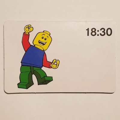 Lego Activity Card, Time-Teaching 24-Hour Clock 18:30 / [No Color/Any Color]