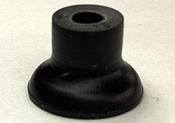 Lego Minifigure, Utensil Suction Cup with Hole  - Flexible Rubber / Black