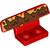 Lego Spoiler, Plate Special 1 x 2 with Mud Print / Red